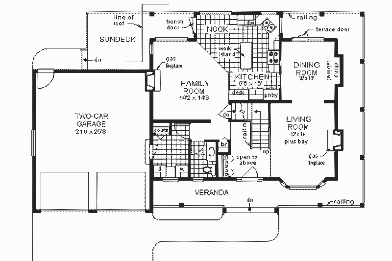 Dream House Plan - Floor Plan - Main Floor for Country House Plan #18-261 - 3 bed, 2.5 bath