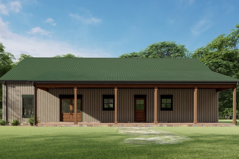 Dream House Plan - Exterior - Rear Elevation for Farmhouse House Plan #1092-67 - 3 bed, 2 bath