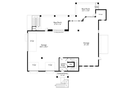 Floor Plan - Lower Floor for Cottage House Plan #938-158 - 3 bed, 3.5 bath