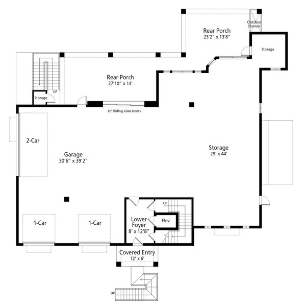 Cottage Floor Plan - Lower Floor Plan #938-158