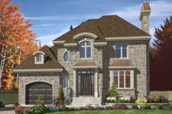 Exterior - Front Elevation for European House Plan #138-106 - 3 bed, 1.5 bath