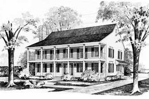 Southern Exterior - Front Elevation Plan #72-358
