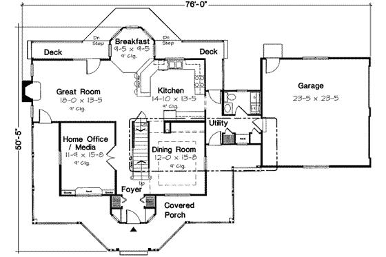 Floor Plan - Main Floor for Country House Plan #312-473 - 4 bed, 2.5 bath