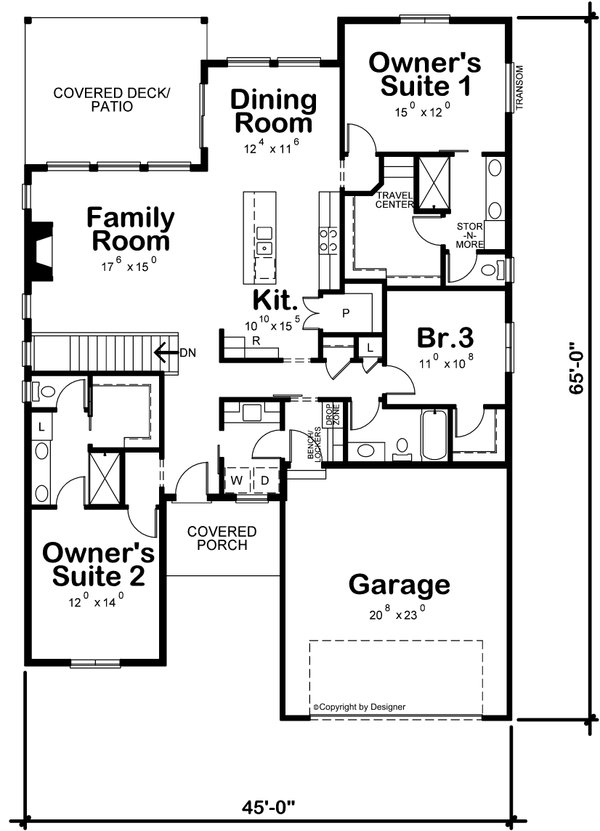 Farmhouse Floor Plan - Main Floor Plan #20-2497