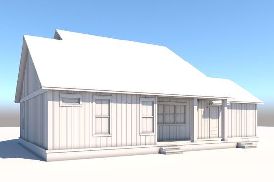 Exterior - Rear Elevation 1 for Farmhouse House Plan #430-318 - 3 bed, 2 bath