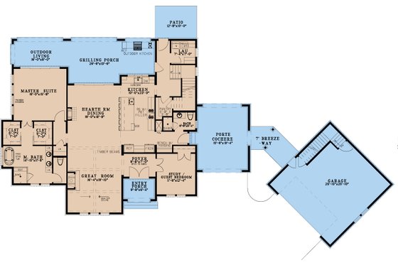 Floor Plan - Main Floor for European House Plan #923-338 - 4 bed, 4 bath