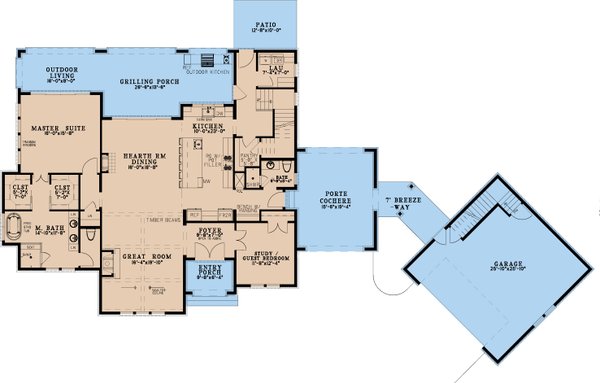 European Floor Plan - Main Floor Plan #923-338