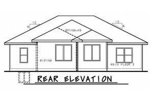 Exterior - Rear Elevation for Ranch House Plan #20-2322 - 3 bed, 2 bath