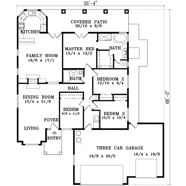 Adobe / Southwestern Floor Plan - Main Floor Plan #1-967