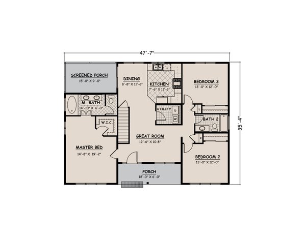 Home Plan - Ranch Floor Plan - Main Floor Plan #1082-6