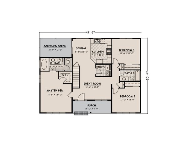 Dream House Plan - Ranch Floor Plan - Main Floor Plan #1082-6