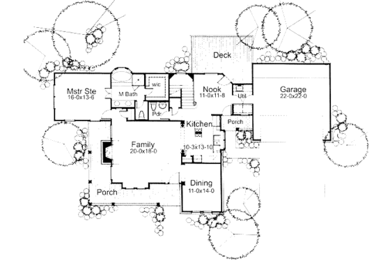Floor Plan - Main Floor for Farmhouse House Plan #120-122 - 4 bed, 4 bath