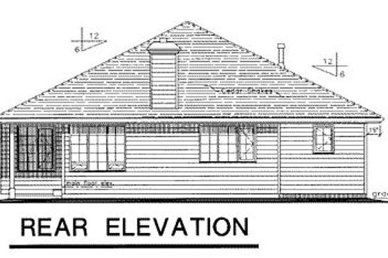 Exterior - Rear Elevation House Plan #18-179 - 3 bed, 2 bath