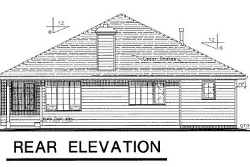 Architectural House Design - Exterior - Rear Elevation House Plan #18-179 - 3 bed, 2 bath