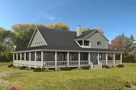 Exterior - Rear Elevation for Traditional House Plan #932-528 - 3 bed, 2.5 bath