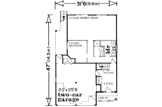 Floor Plan - Main Floor for Traditional House Plan #47-558 - 3 bed, 2 bath