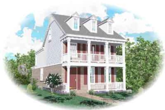 Exterior - Front Elevation for Southern House Plan #81-461 - 3 bed, 2.5 bath