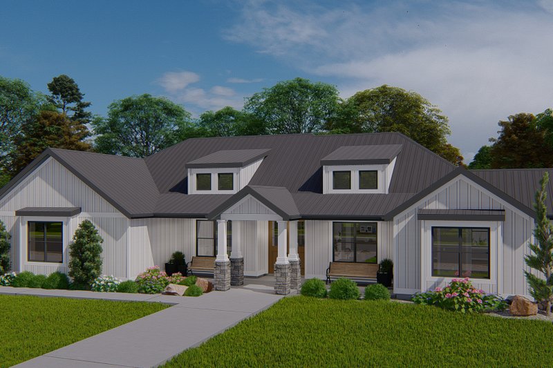 Home Plan - Farmhouse Exterior - Front Elevation Plan #1060-169