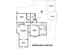 Floor Plan - Upper Floor for European House Plan #81-1311 - 4 bed, 3.5 bath