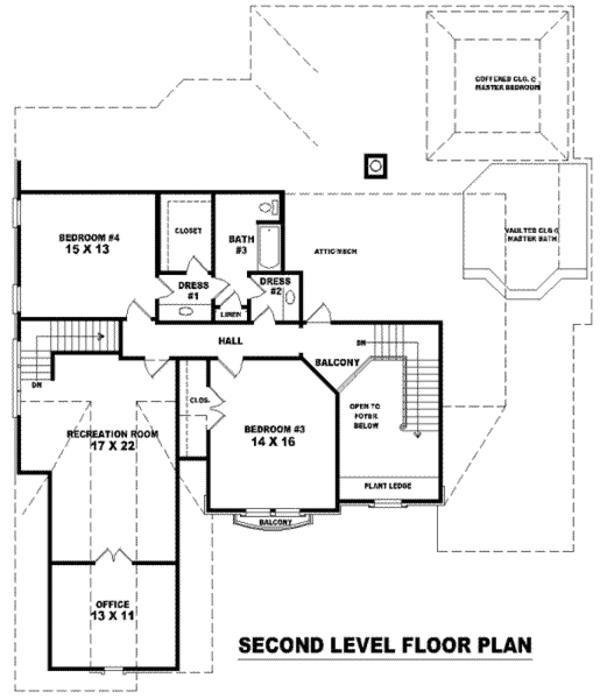 European Floor Plan - Upper Floor Plan #81-1311
