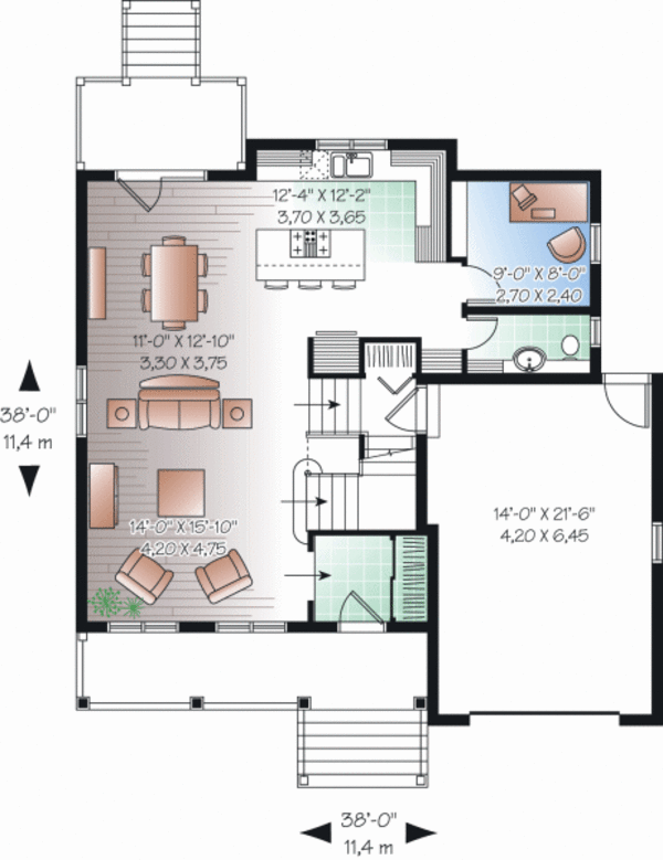 Architectural House Design - Country Floor Plan - Main Floor Plan #23-2233