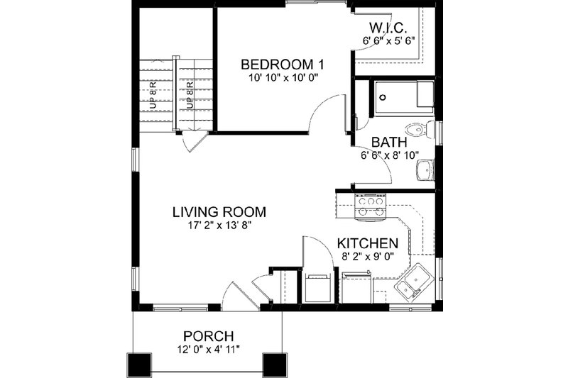 Architectural House Design - Floor Plan - Main Floor for Bungalow House Plan #126-270 - 2 bed, 2 bath