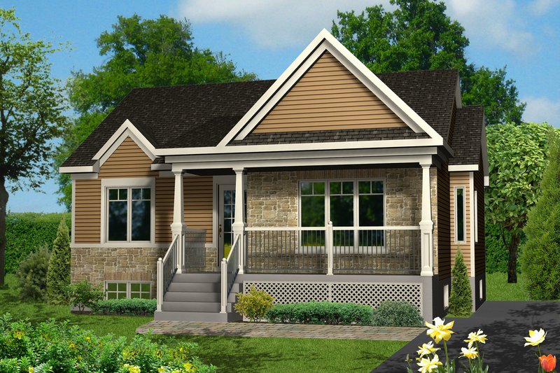 Country Style House Plan - 2 Beds 1 Baths 895 Sq/Ft Plan #25-4458