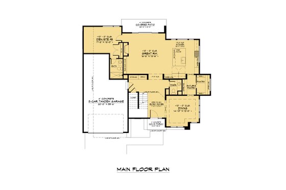 Floor Plan - Main Floor for Contemporary House Plan #1066-169 - 6 bed, 5.5 bath