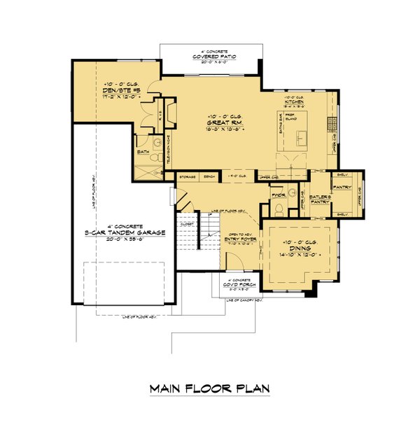 Home Plan - Contemporary Floor Plan - Main Floor Plan #1066-169