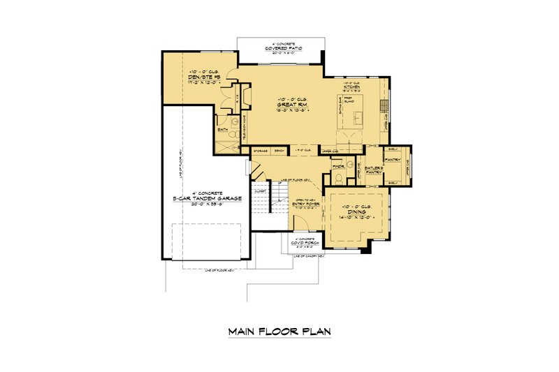 Home Plan - Floor Plan - Main Floor for Contemporary House Plan #1066-169 - 6 bed, 5.5 bath