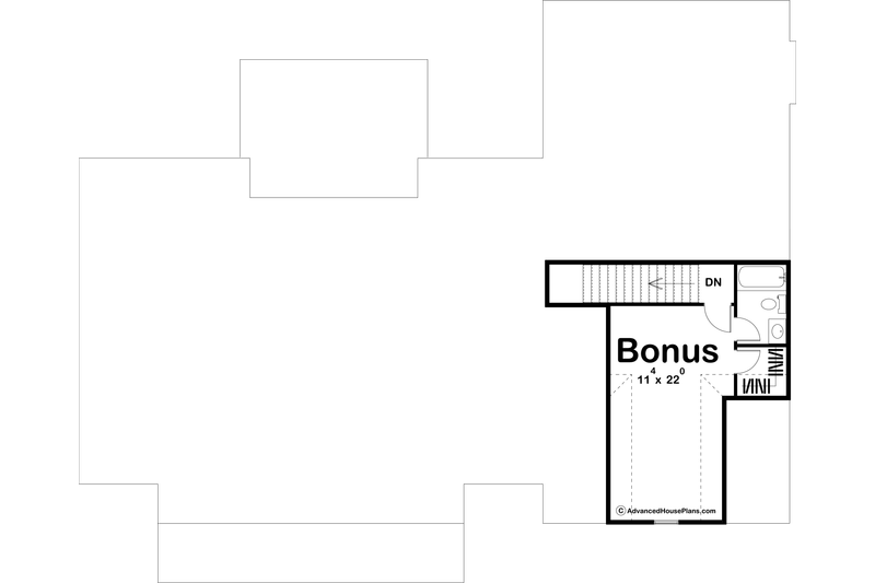 House Blueprint - Floor Plan - Upper Floor for Farmhouse House Plan #455-312 - 3 bed, 2 bath