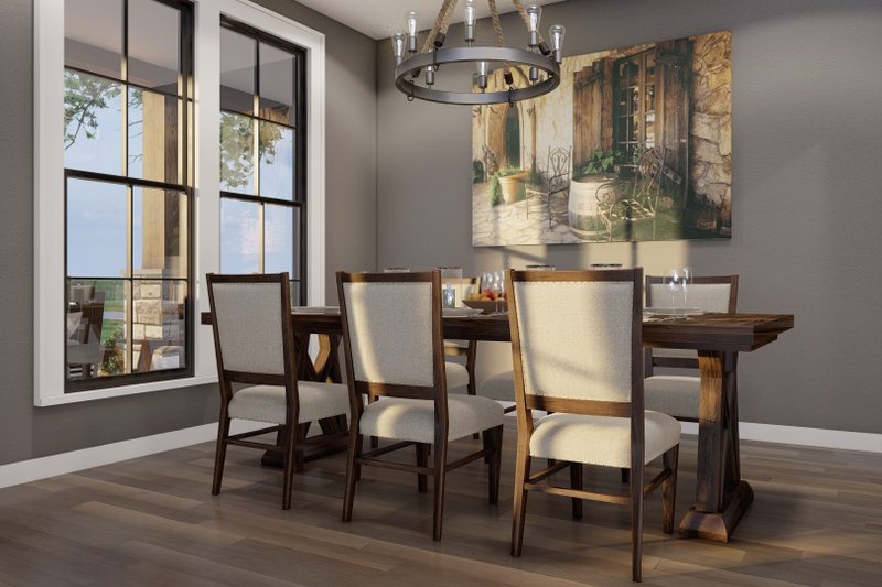 Dream House Plan - Interior - Dining Room for Barndominium House Plan #923-366 - 3 bed, 3.5 bath