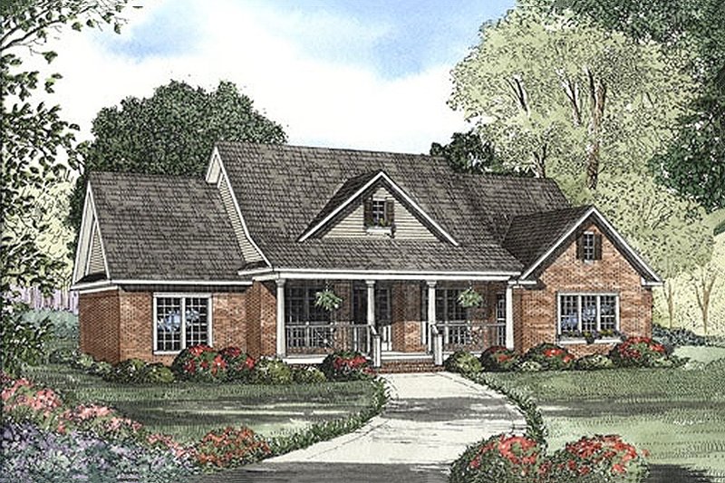 Country Style House Plan - 4 Beds 3.5 Baths 2261 Sq/Ft Plan #17-614