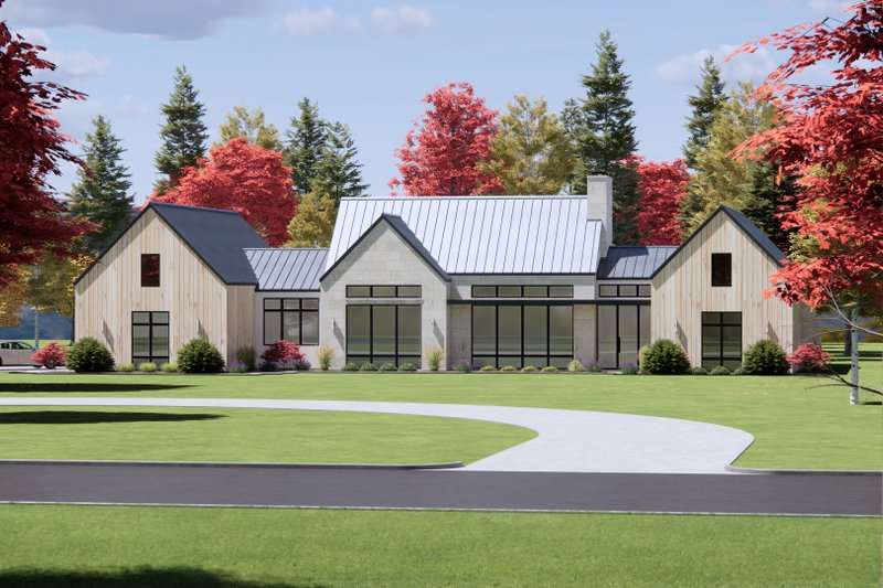 Home Plan - Exterior - Front Elevation 3 for Modern House Plan #1096-25 - 4 bed, 4.5 bath