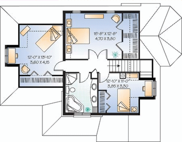 Home Plan - European Floor Plan - Upper Floor Plan #23-483