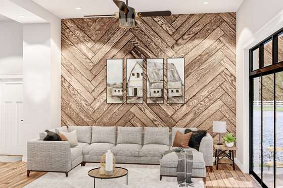 Interior - Family Room 1 for Barndominium House Plan #455-259 - 2 bed, 1 bath