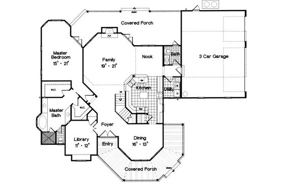 Floor Plan - Main Floor for Colonial House Plan #417-361 - 4 bed, 3.5 bath