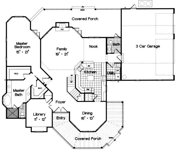 Colonial Floor Plan - Main Floor Plan #417-361