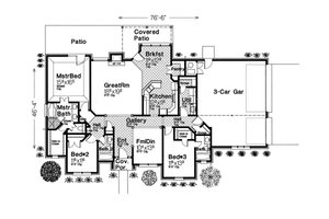 Floor Plan - Main Floor for European House Plan #310-430 - 3 bed, 3 bath