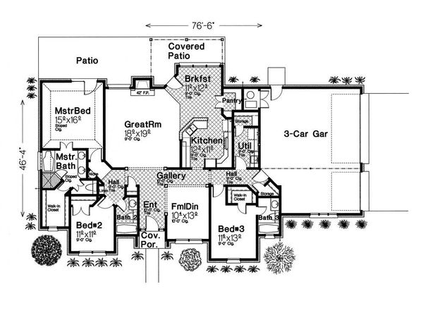 European Floor Plan - Main Floor Plan #310-430