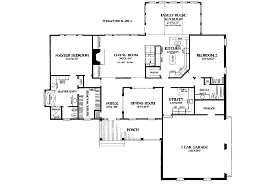 Floor Plan - Main Floor for Traditional House Plan #137-213 - 4 bed, 3 bath
