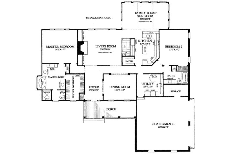 House Design - Floor Plan - Main Floor for Traditional House Plan #137-213 - 4 bed, 3 bath