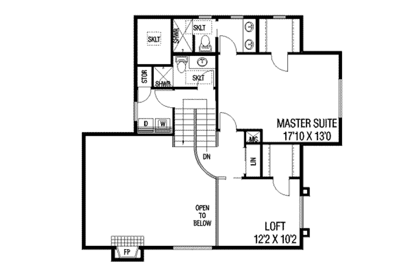 Home Plan - Floor Plan - Upper Floor House Plan #60-126 - 2 bed, 3 bath