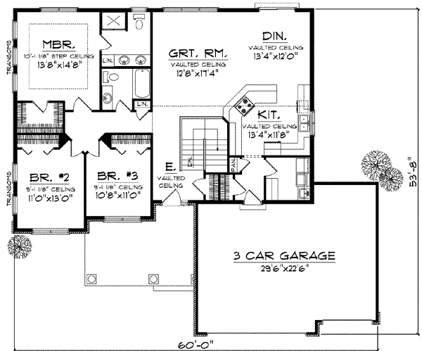 Home Plan - Traditional Floor Plan - Main Floor Plan #70-826