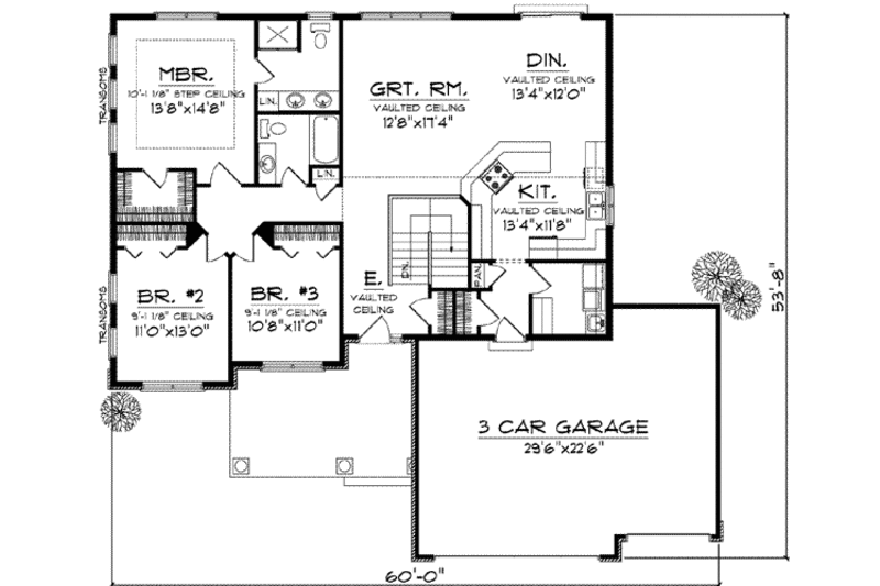 Dream House Plan - Floor Plan - Main Floor for Traditional House Plan #70-826 - 3 bed, 2 bath
