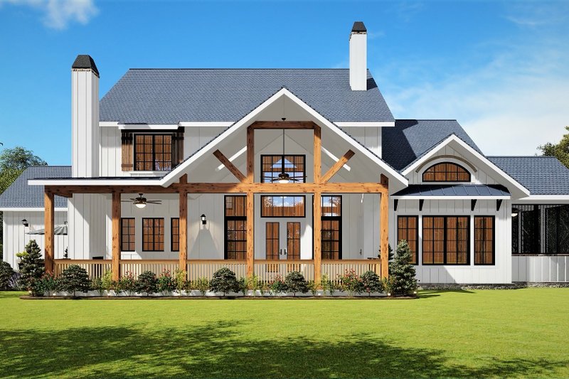 House Design - Exterior - Rear Elevation 1 for Farmhouse House Plan #54-570 - 4 bed, 4.5 bath