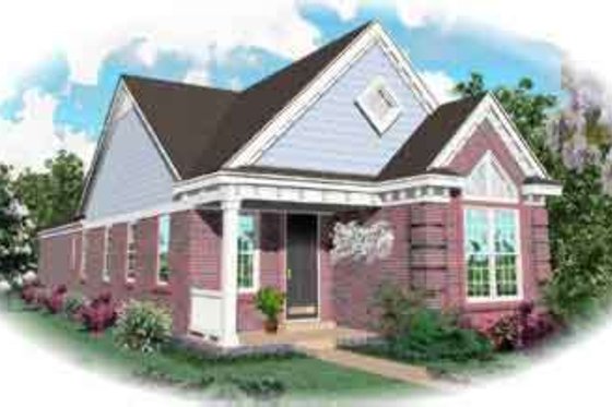 Exterior - Front Elevation for Cottage House Plan #81-460 - 2 bed, 2 bath
