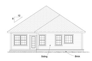 Exterior - Rear Elevation for Cottage House Plan #513-2086 - 3 bed, 2 bath