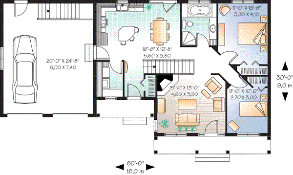 House Blueprint - Farmhouse Floor Plan - Main Floor Plan #23-642