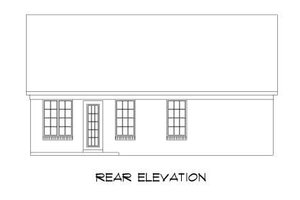 Exterior - Rear Elevation for Traditional House Plan #424-51 - 3 bed, 2 bath